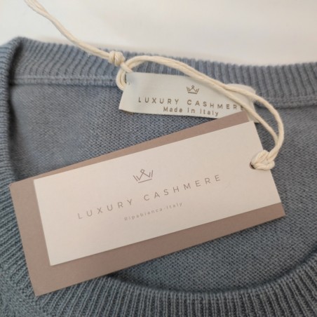 Maglione uomo Luxury Cashmere tg 50 colore blu celeste nuovo
