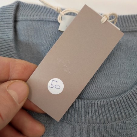 Maglione uomo Luxury Cashmere tg 50 colore blu celeste nuovo