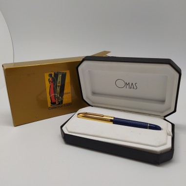 Penna biro Omas blu e oro COE 1979-1999 in cofanetto. Buono, sbucciature