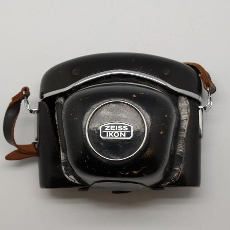 Borsa per macchina fotografica Zeiss Ikon in cuoio, chiusura a chip. Graffi