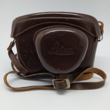 Borsa per macchina fotografica Leica M3, M2, cuoio marrone, inserti trasparenti