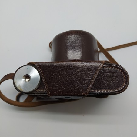 Borsa per macchina fotografica Leica M3, M2, cuoio marrone, inserti trasparenti