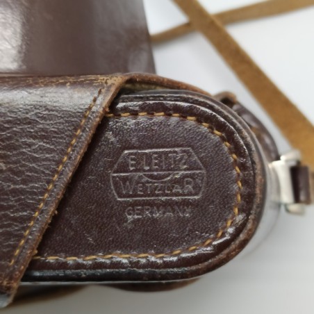 Borsa per macchina fotografica Leica M3, M2, cuoio marrone, inserti trasparenti