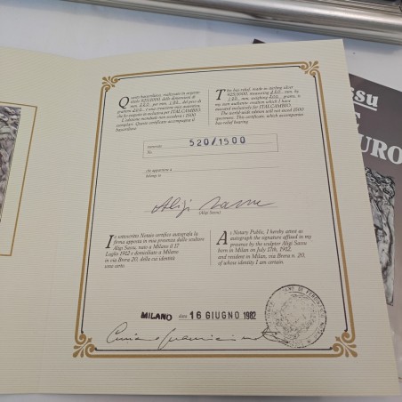 Bassorilievo in argento Aligi Sassu Chirone il Centauro ed. limitata numerata