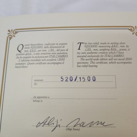 Bassorilievo in argento Aligi Sassu Chirone il Centauro ed. limitata numerata