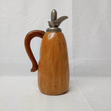 Aldo Tura thermos anni 60 rivestito in legno h. 29 cm