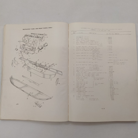Manuale Parts Catalogue Rover 3500, 3500S, ottobre 1974. Sbucciature e macchie
