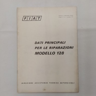 Dati principali per le riparazioni vetture Fiat mod. 128, 1970. Macchie