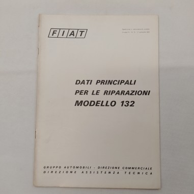 Dati principali per le riparazioni vetture Fiat mod. 132, 1972. Macchie