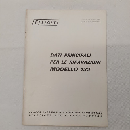 Dati principali per le riparazioni vetture Fiat mod. 132, 1972. Macchie