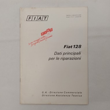 Fiat Dati principali per le riparazioni mod. 128, 1973. Macchie