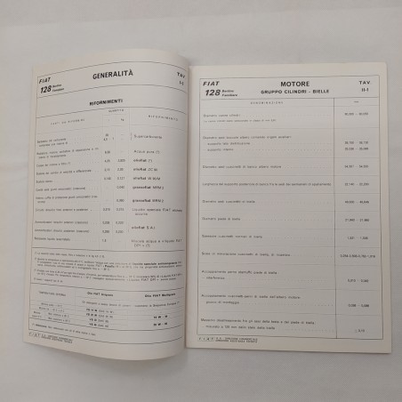 Fiat Dati principali per le riparazioni mod. 128, 1973. Macchie