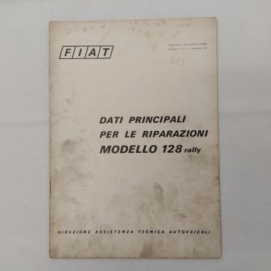 Fiat Dati principali per le riparazioni mod. 128 Rally, 1972. Macchie