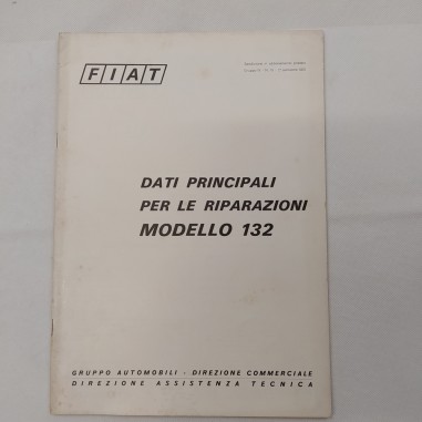 Mod. 132 Fiat Dati principali per le riparazioni. 1972. Macchie