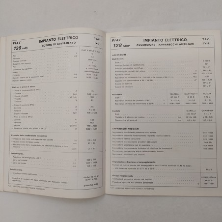 Fiat mod. 128 Rally Dati principali per le riparazioni, 1972. Macchie