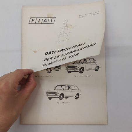 Vetture Fiat mod. 128 Dati principali per le riparazioni, 1970. Strappi