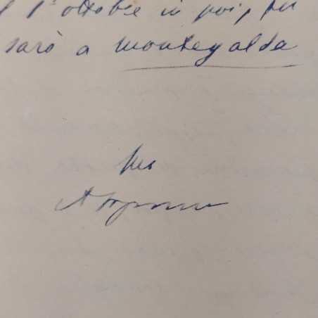 Lettera autografa di Antonio Fogazzaro senatore e scrittore, 1908. Buono