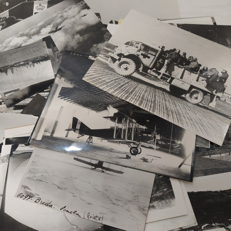Lotto di 87 foto e cartoline dell'aeronautica dei primi del 900. Ingiallimenti