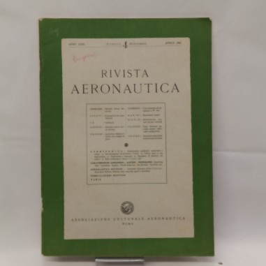 Rivista Aeronautica, Associazione culturale aeronautica, numero 4, 1947. Buono