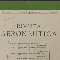 Rivista Aeronautica, Associazione culturale aeronautica, numero 4, 1947. Buono 2
