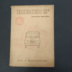 Libretto Uso e manutenzione auto Alfa Romeo Romeo 2 benzina, 1964. Macchie