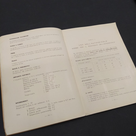 Libretto Uso e manutenzione auto Alfa Romeo Romeo 2 benzina, 1964. Macchie