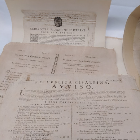 Lotto di documenti giuridici relativi a Modena risalenti al '600-'800