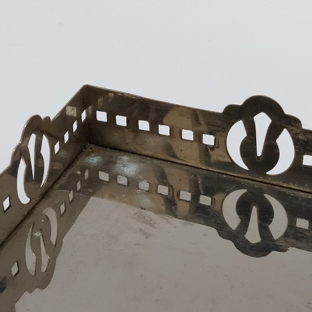 Antipastiera in vetro e metallo anni '30/'40 con maniglia. Buone condizioni