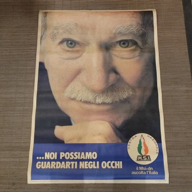 Poster Almirante Destra Nazionale MSI Noi possiamo guardarti negli occhi 70x100