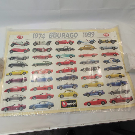 Poster modelli auto Burago 1974-1999 pieghe 70x100