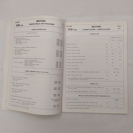 Auto Fiat mod. 128 Rally Dati principali per le riparazioni, 1972. Macchie