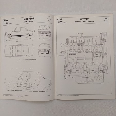 Auto Fiat mod. 128 Rally Dati principali per le riparazioni, 1972. Macchie
