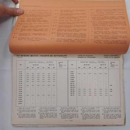Catalogo parti di ricambio Fiat 682 N3-N4； T3-T4, 1973. Condizioni mediocri