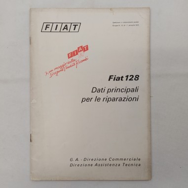 Vetture Fiat mod. 128, Dati principali per le riparazioni, 1973. Macchie