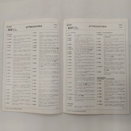 Auto mod. 128 Fiat, Dati principali per le riparazioni, 1973. Piccoli strappi