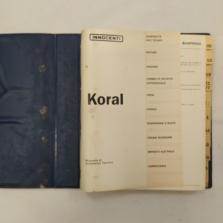Manuale assistenza tecnica Innocenti Koral, 1990. Condizioni mediocri