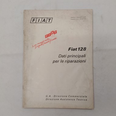 Auto Fiat modello 128, Dati principali per le riparazioni, 1973. Mediocre