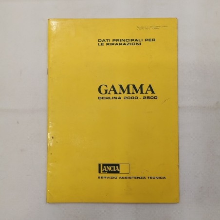 Manuale GAMMA Dati per le riparazioni auto Lancia, 1977. Condizioni mediocri