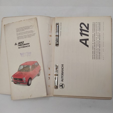 Autobianchi Catalogo parti di ricambio A112, 1977 multilingue. Macchie