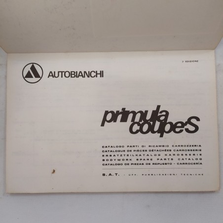 Autobianchi Catalogo parti di ricambio Primula CoupeS, 1973 multilingue. Macchie