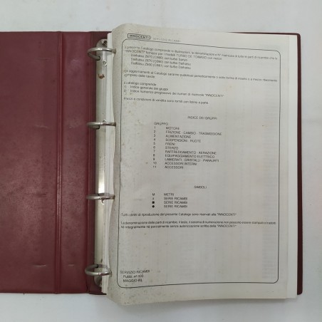 Raccoglitore metallico Innocenti Catalogo ricambi, 1989. Condizioni mediocri