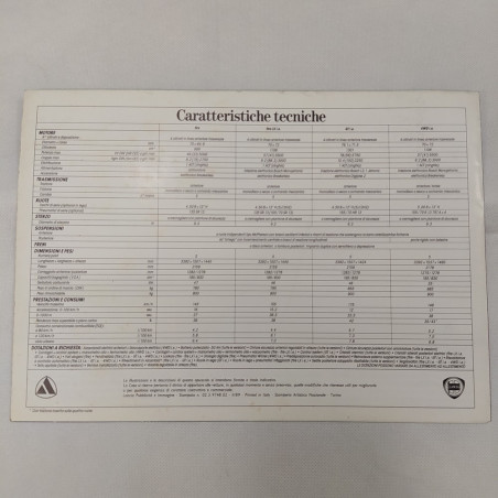 Opuscolo Catalogo Autobianchi Lancia GT i.e.； fire LX i.e.； fire； 4WD i.e., 1989
