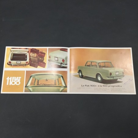 Opuscolo Fiat 1100 Migliorata e progredita. Timbri del concessionario. Polvere