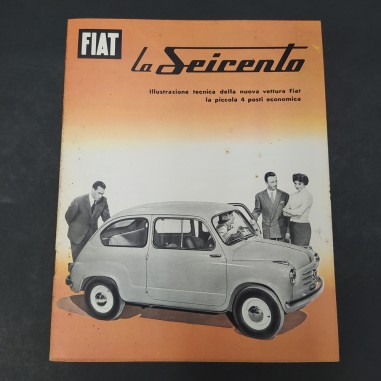 Catalogo Fiat La Seicento, 1955. Polvere e macchie in copertina