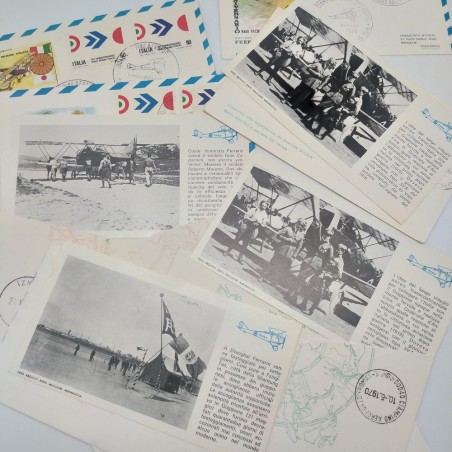 Lotto di 11 buste e cartoline 50° anniversario volo Roma-Tokio. Buono