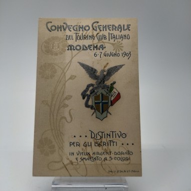 Cartolina del Convegno Generale del Touring Club Italiano di Modena 1903. Buono