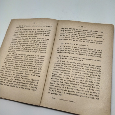 Libro Il Catechismo dello Chauffeur, Casimiro Boella, 1914. Rilegatura cedevole