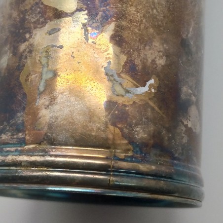 Shaker per cocktail in metallo argentato CESA 1882 con elegante patina