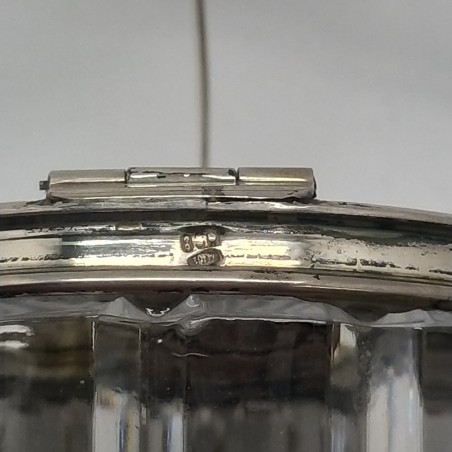 Porta formaggio cristallo e argento anni '50. Punti con patina. Buono