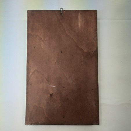 Quadro militare con aquila sabauda in metallo. Macchie